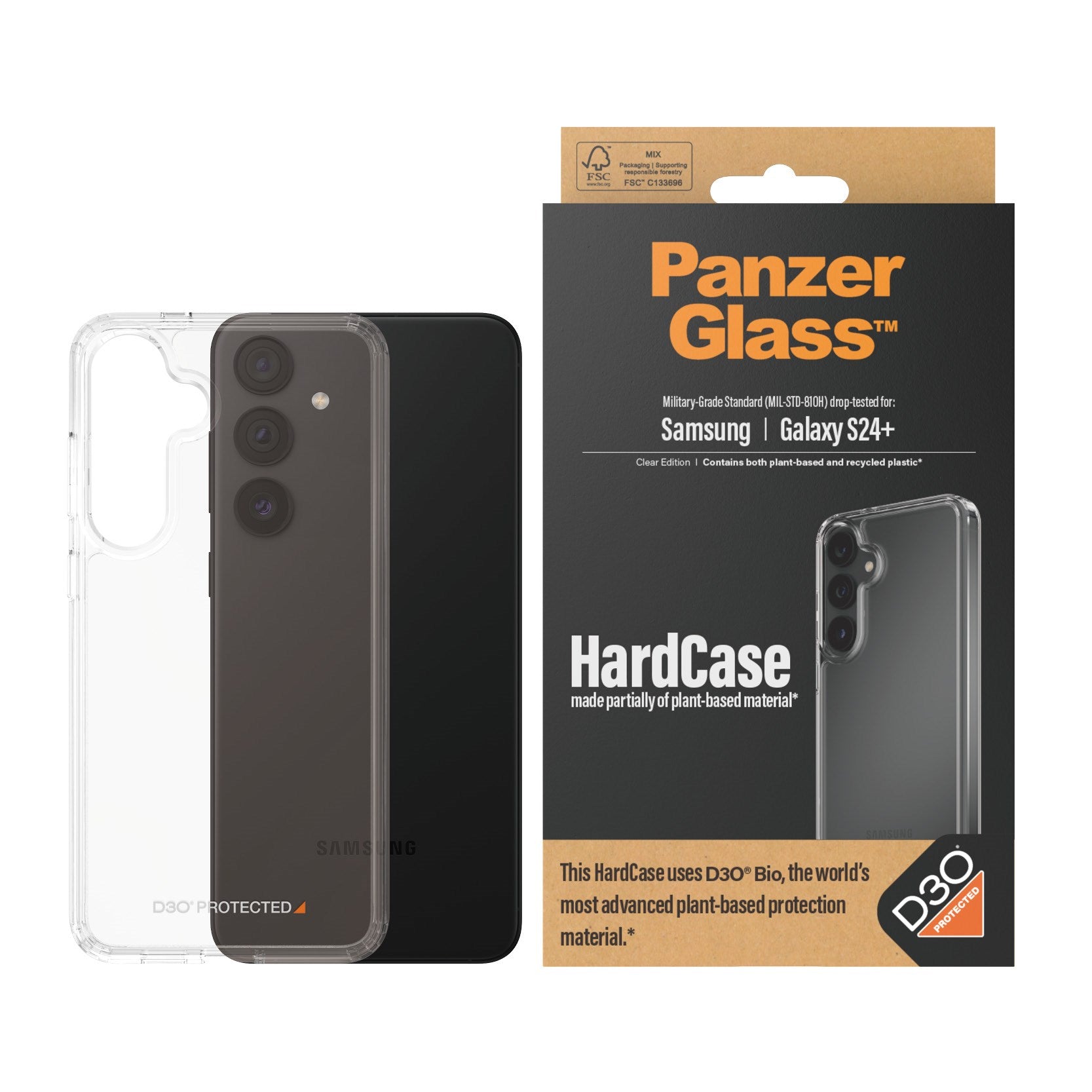 PanzerGlass® HardCase Transparent m. D3O® Samsung Galaxy S24+